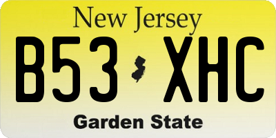 NJ license plate B53XHC
