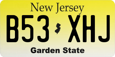 NJ license plate B53XHJ