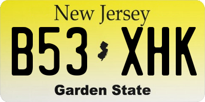 NJ license plate B53XHK