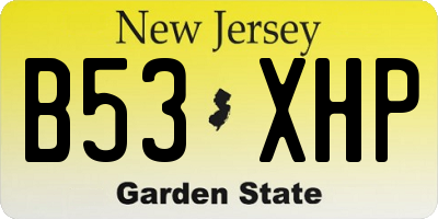 NJ license plate B53XHP