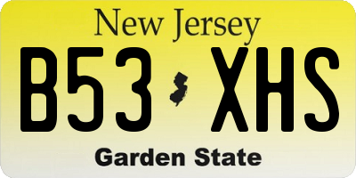 NJ license plate B53XHS