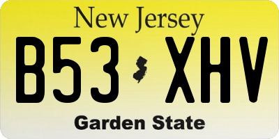 NJ license plate B53XHV