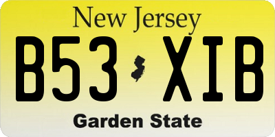 NJ license plate B53XIB