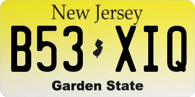 NJ license plate B53XIQ