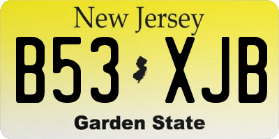 NJ license plate B53XJB