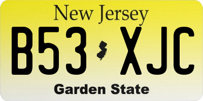 NJ license plate B53XJC