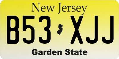 NJ license plate B53XJJ