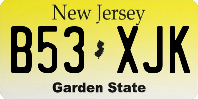 NJ license plate B53XJK