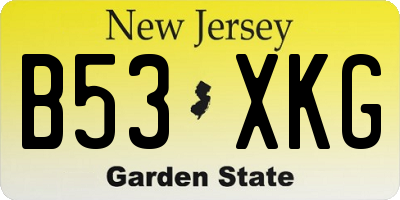 NJ license plate B53XKG