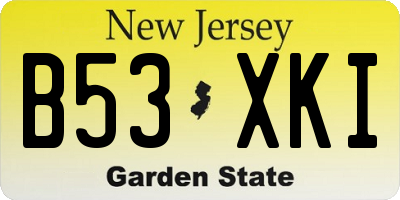NJ license plate B53XKI