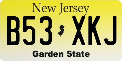 NJ license plate B53XKJ