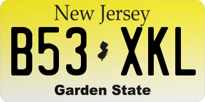 NJ license plate B53XKL