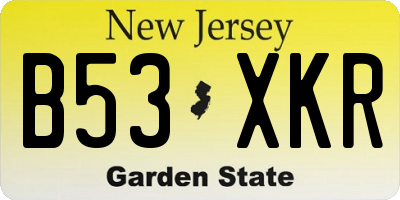 NJ license plate B53XKR