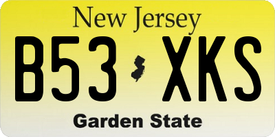 NJ license plate B53XKS