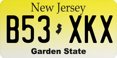 NJ license plate B53XKX