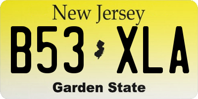 NJ license plate B53XLA