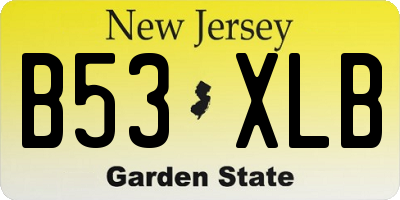 NJ license plate B53XLB