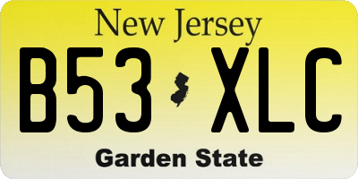 NJ license plate B53XLC
