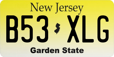 NJ license plate B53XLG