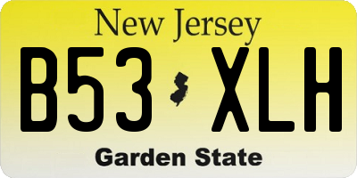 NJ license plate B53XLH