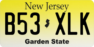 NJ license plate B53XLK