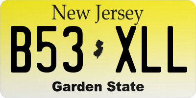 NJ license plate B53XLL