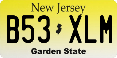 NJ license plate B53XLM