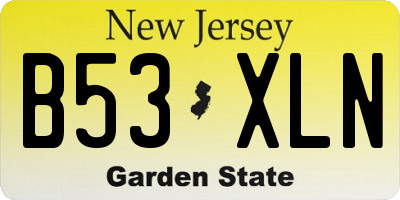 NJ license plate B53XLN