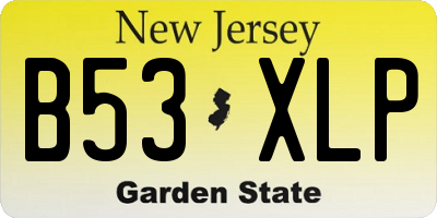 NJ license plate B53XLP