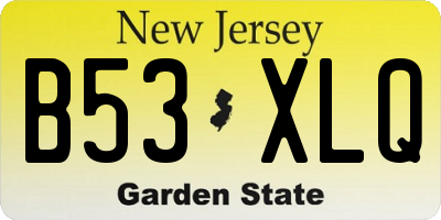 NJ license plate B53XLQ