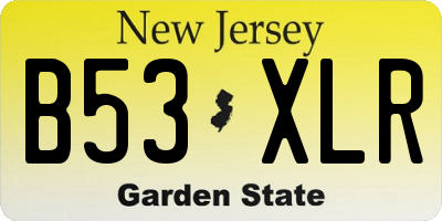 NJ license plate B53XLR