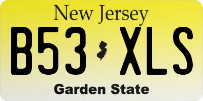 NJ license plate B53XLS