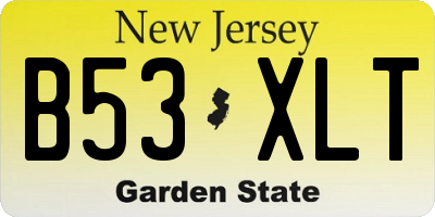 NJ license plate B53XLT