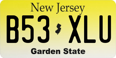 NJ license plate B53XLU