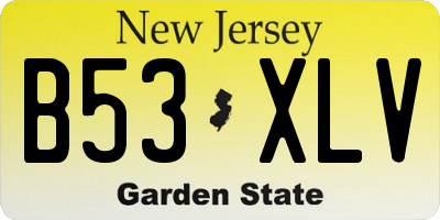 NJ license plate B53XLV