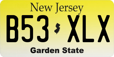 NJ license plate B53XLX