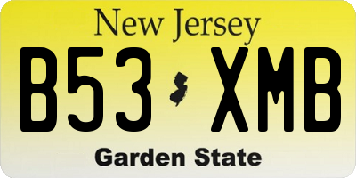 NJ license plate B53XMB