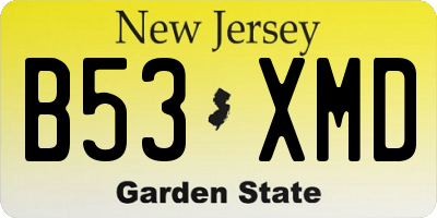 NJ license plate B53XMD