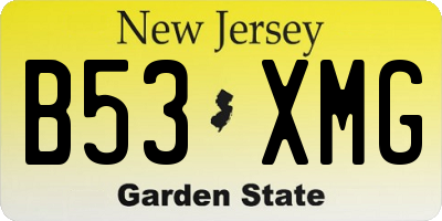 NJ license plate B53XMG