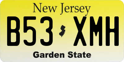 NJ license plate B53XMH