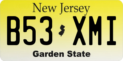 NJ license plate B53XMI