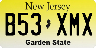 NJ license plate B53XMX