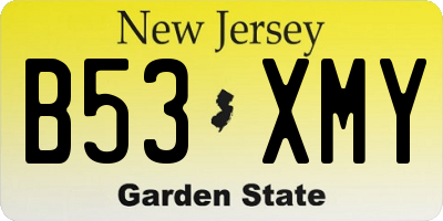 NJ license plate B53XMY