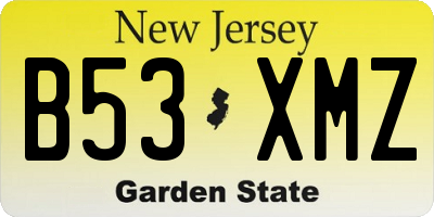 NJ license plate B53XMZ