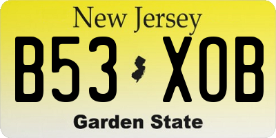 NJ license plate B53XOB