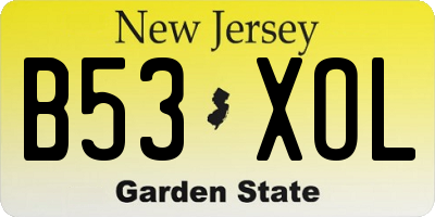 NJ license plate B53XOL