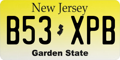 NJ license plate B53XPB