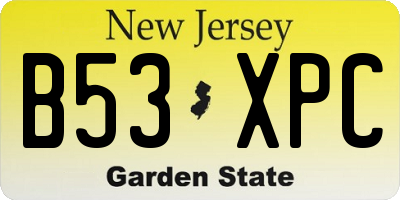 NJ license plate B53XPC