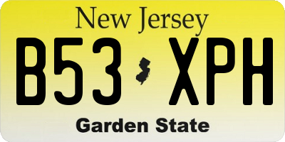 NJ license plate B53XPH