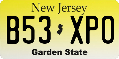 NJ license plate B53XPO